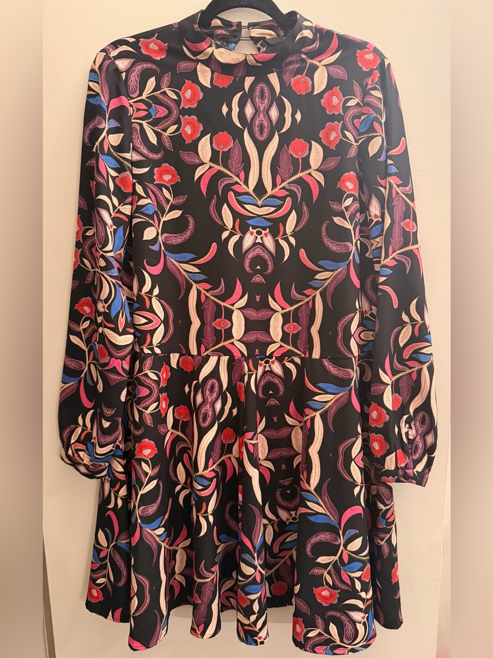 Vero Moda Floral Print Black Long Sleeve Dress